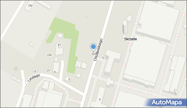 Kielce, Olszewskiego Karola, 21a, mapa Kielc