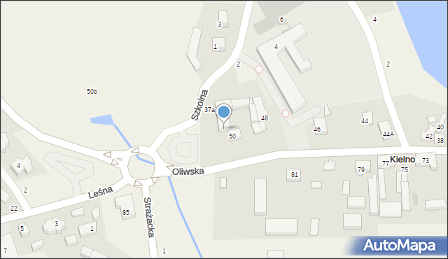 Kielno, Oliwska, 50a, mapa Kielno