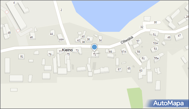 Kielno, Oliwska, 71, mapa Kielno