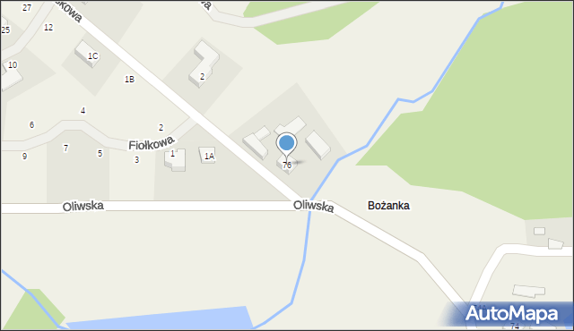 Kielno, Oliwska, 76, mapa Kielno