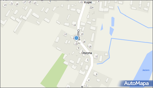 Kopki, Olszyna, 11, mapa Kopki