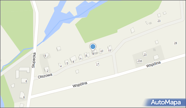 Kosewo, Olszowa, 9, mapa Kosewo