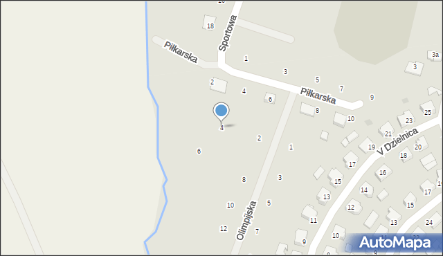 Krajenka, Olimpijska, 4, mapa Krajenka