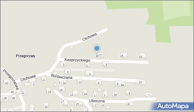 Kraków, Olchowa, 14, mapa Krakowa