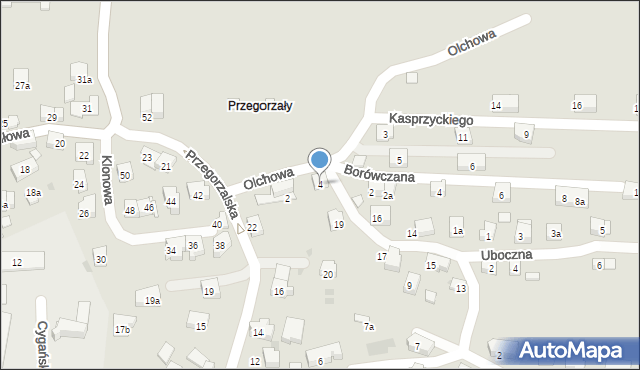 Kraków, Olchowa, 4, mapa Krakowa