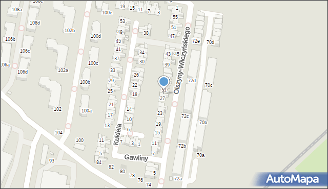 Kraków, Olszyny-Wilczyńskiego Józefa, gen., 29, mapa Krakowa