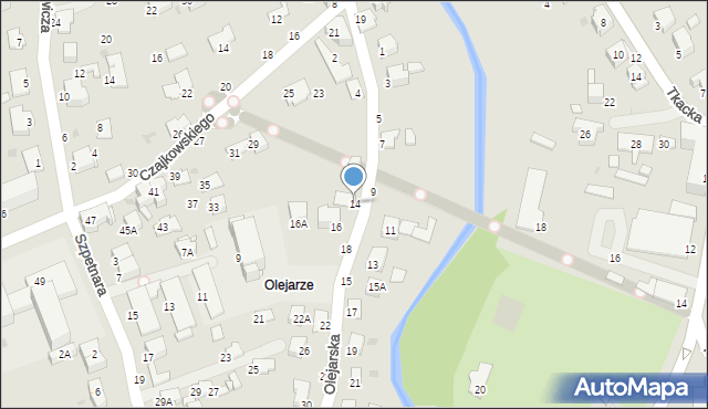 Krosno, Olejarska, 14, mapa Krosna