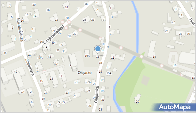 Krosno, Olejarska, 16, mapa Krosna