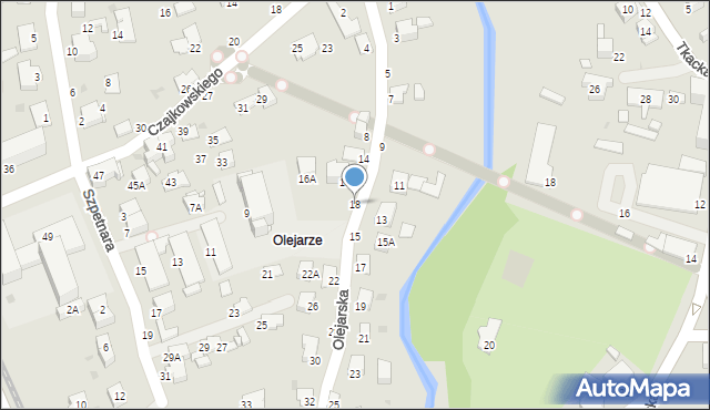 Krosno, Olejarska, 18, mapa Krosna