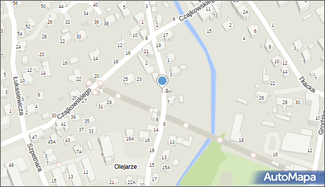 Krosno, Olejarska, 6, mapa Krosna