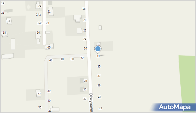 Kruszyn Krajeński, Olszynowa, 33, mapa Kruszyn Krajeński