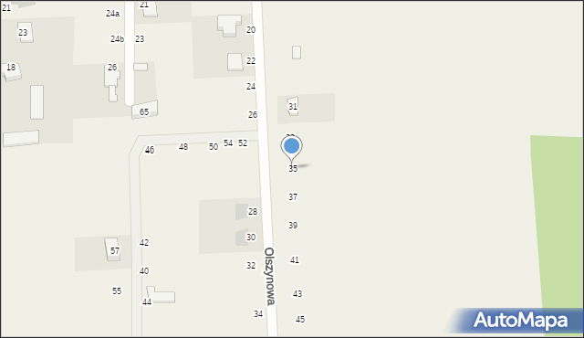 Kruszyn Krajeński, Olszynowa, 35, mapa Kruszyn Krajeński