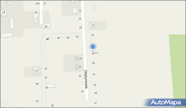 Kruszyn Krajeński, Olszynowa, 37, mapa Kruszyn Krajeński