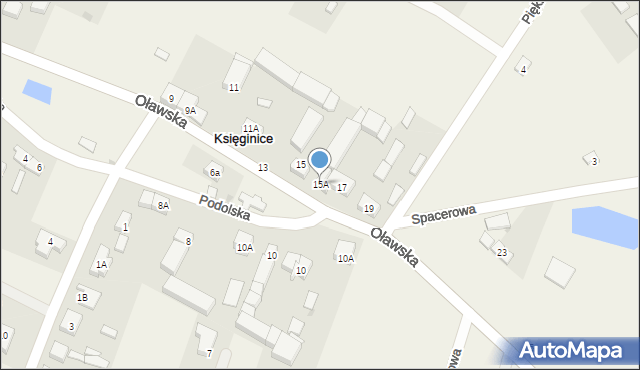 Księginice, Oławska, 15A, mapa Księginice