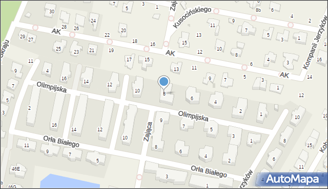 Latchorzew, Olimpijska, 8, mapa Latchorzew