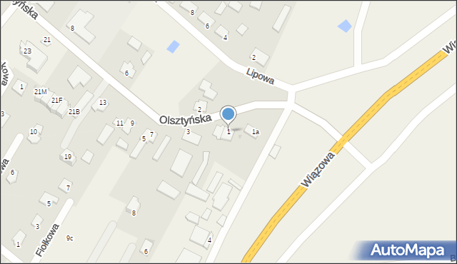 Łęgajny, Olsztyńska, 1, mapa Łęgajny