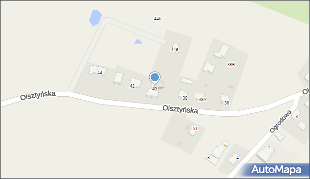 Łęgajny, Olsztyńska, 40, mapa Łęgajny