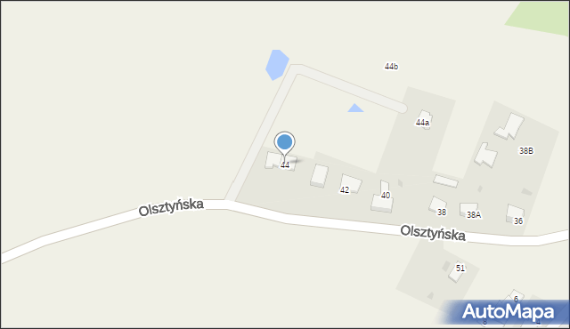 Łęgajny, Olsztyńska, 44, mapa Łęgajny