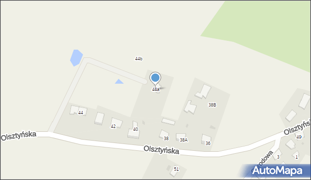 Łęgajny, Olsztyńska, 44a, mapa Łęgajny