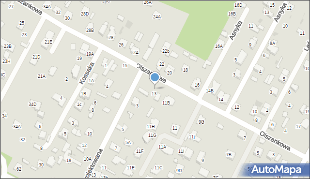 Legionowo, Olszankowa, 13a, mapa Legionowo