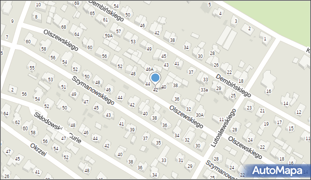 Leszno, Olszewskiego Karola, 42, mapa Leszno