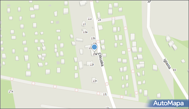 Łódź, Olkuska, 13e, mapa Łodzi