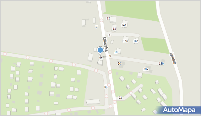 Łódź, Olkuska, 9a, mapa Łodzi