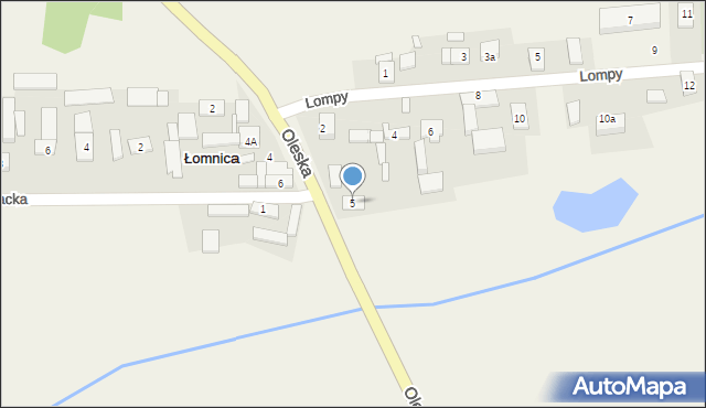Łomnica, Oleska, 5, mapa Łomnica