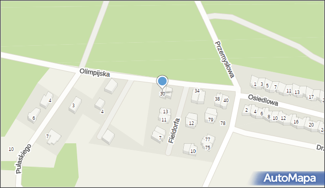 Luzino, Olimpijska, 30, mapa Luzino