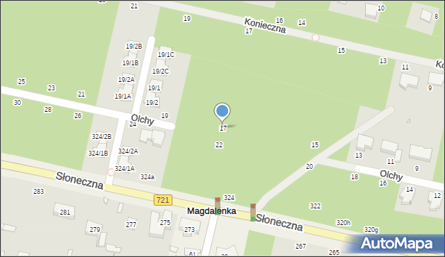 Magdalenka, Olchy, 17, mapa Magdalenka