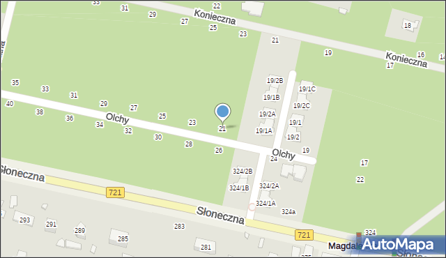 Magdalenka, Olchy, 21, mapa Magdalenka