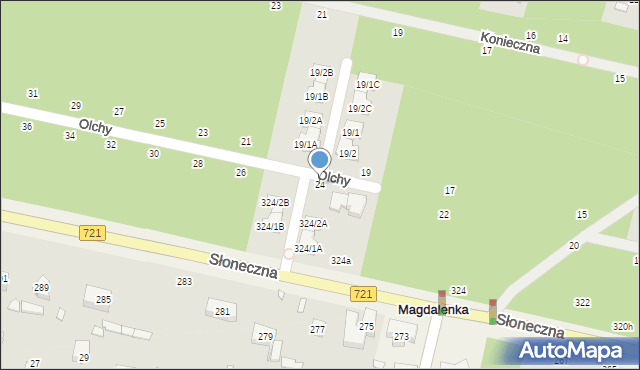 Magdalenka, Olchy, 24, mapa Magdalenka