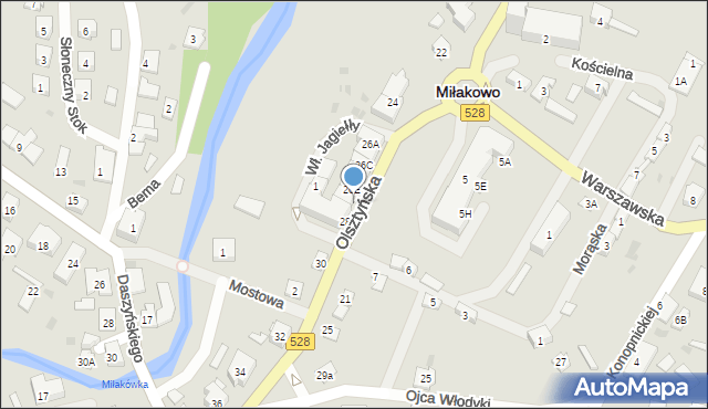 Miłakowo, Olsztyńska, 26K, mapa Miłakowo