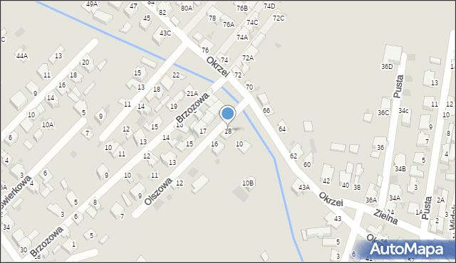 Myszków, Olszowa, 18, mapa Myszków