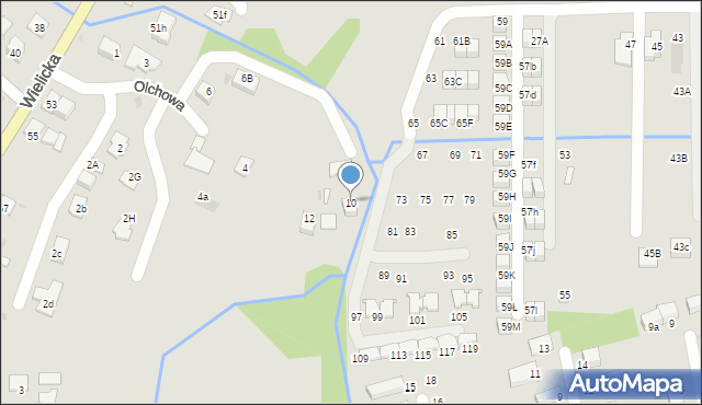 Niepołomice, Olchowa, 10, mapa Niepołomice