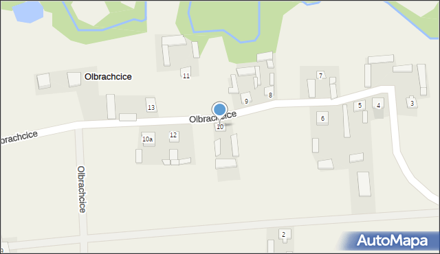 Olbrachcice, Olbrachcice, 10, mapa Olbrachcice