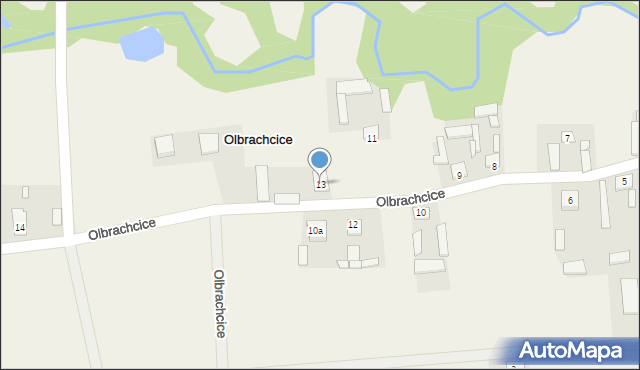 Olbrachcice, Olbrachcice, 13, mapa Olbrachcice