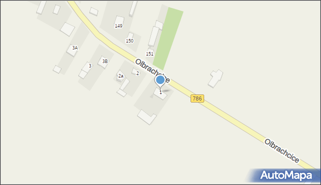 Olbrachcice, Olbrachcice, 1, mapa Olbrachcice