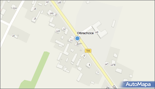 Olbrachcice, Olbrachcice, 10, mapa Olbrachcice