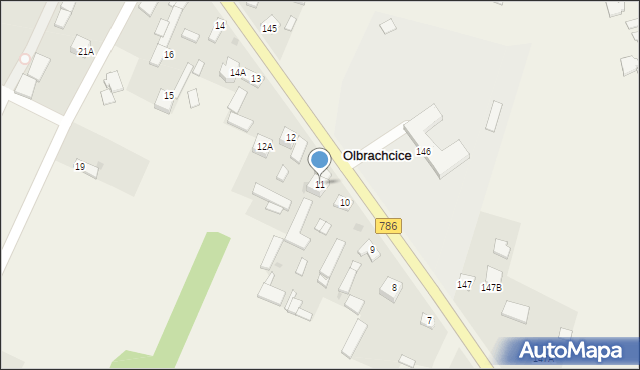 Olbrachcice, Olbrachcice, 11, mapa Olbrachcice