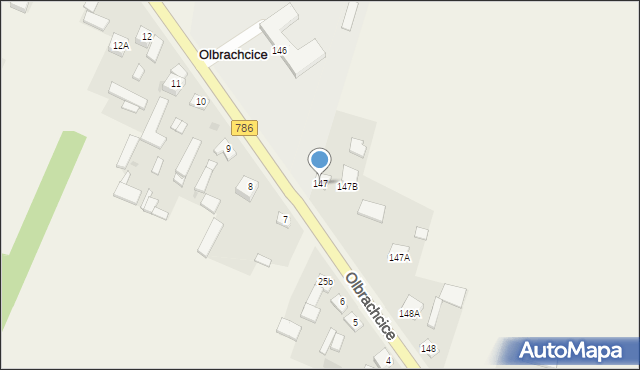 Olbrachcice, Olbrachcice, 147, mapa Olbrachcice