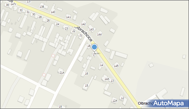 Olbrachcice, Olbrachcice, 17, mapa Olbrachcice