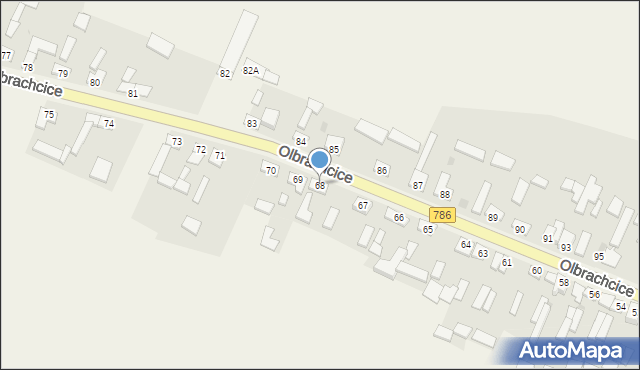 Olbrachcice, Olbrachcice, 68, mapa Olbrachcice