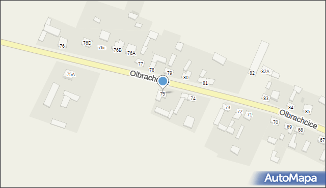 Olbrachcice, Olbrachcice, 75, mapa Olbrachcice