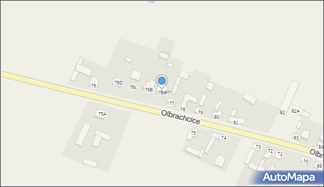 Olbrachcice, Olbrachcice, 76A, mapa Olbrachcice