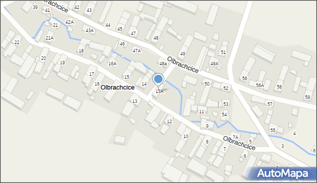 Olbrachcice, Olbrachcice, 13A, mapa Olbrachcice