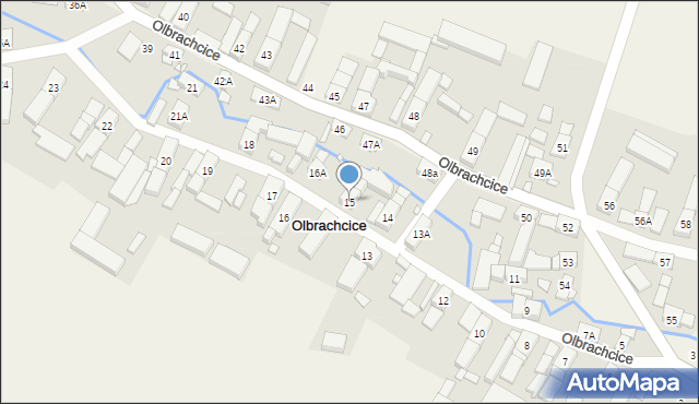 Olbrachcice, Olbrachcice, 15, mapa Olbrachcice