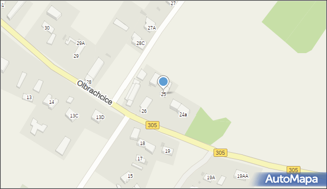 Olbrachcice, Olbrachcice, 25, mapa Olbrachcice