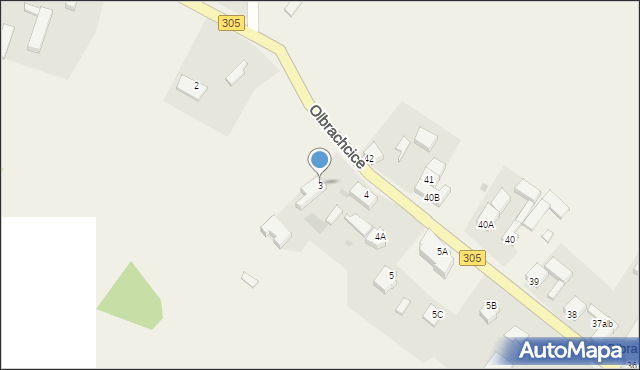 Olbrachcice, Olbrachcice, 3, mapa Olbrachcice