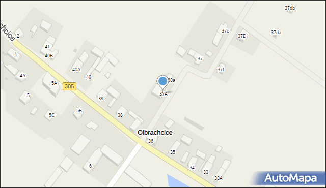 Olbrachcice, Olbrachcice, 37A, mapa Olbrachcice